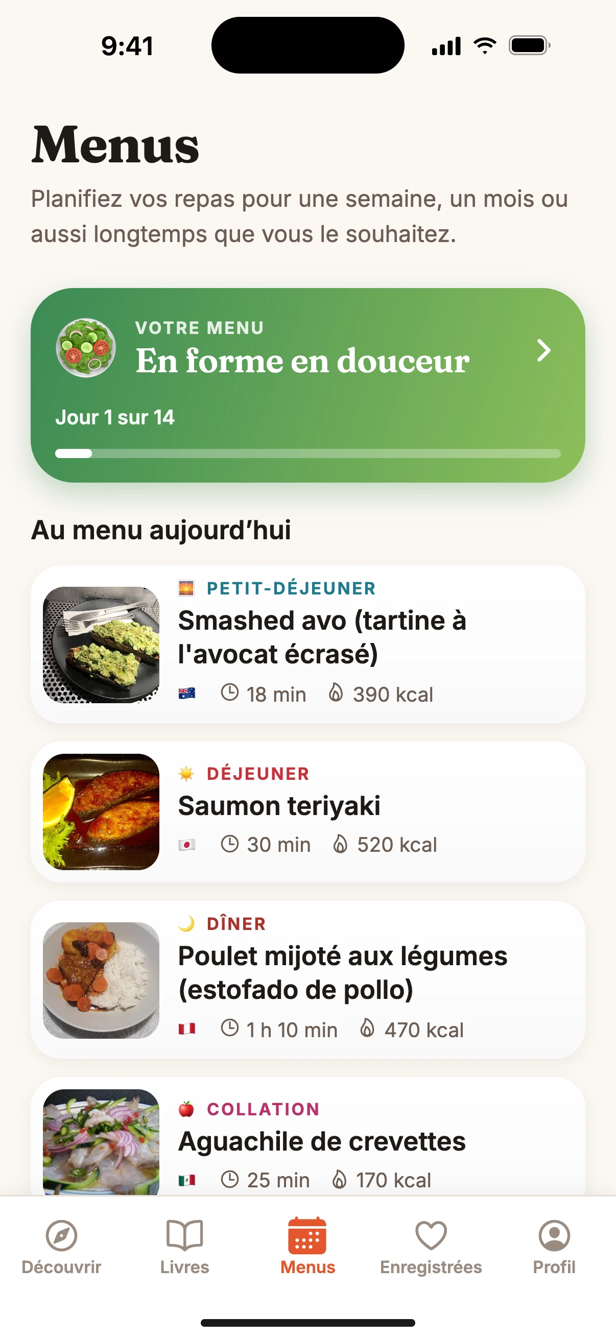 Votre menu, à votre façon.